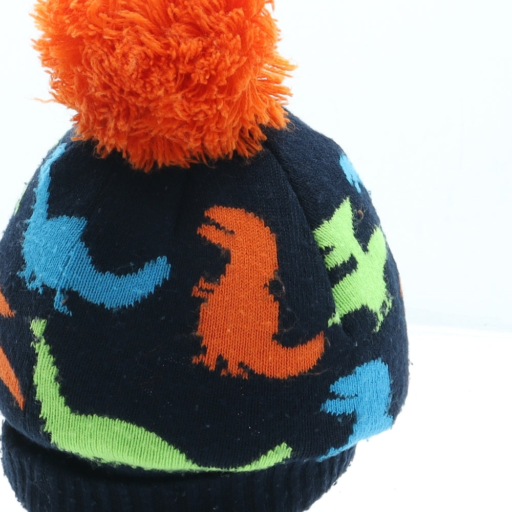 George Boys Blue Geometric Acrylic Bobble Hat One Size - Peppa Pig