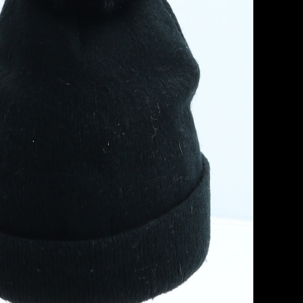 River Island Girls Black Acrylic Bobble Hat One Size