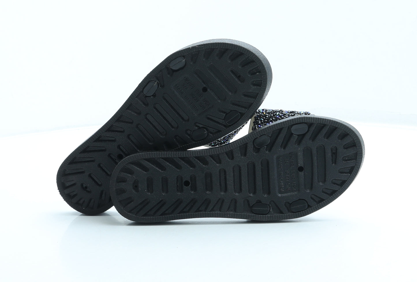 Primark Womens Black Rubber Slider Sandal UK 3