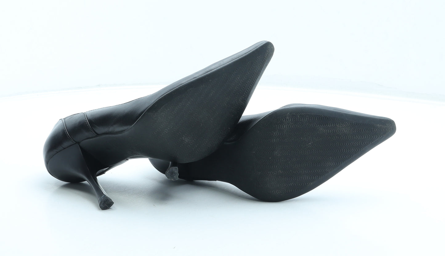 Fiore Womens Black Leather Court Heel UK 4 37