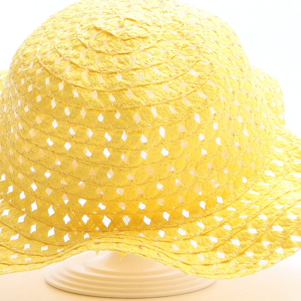 Preworn Girls Yellow Paper Sun Hat One Size