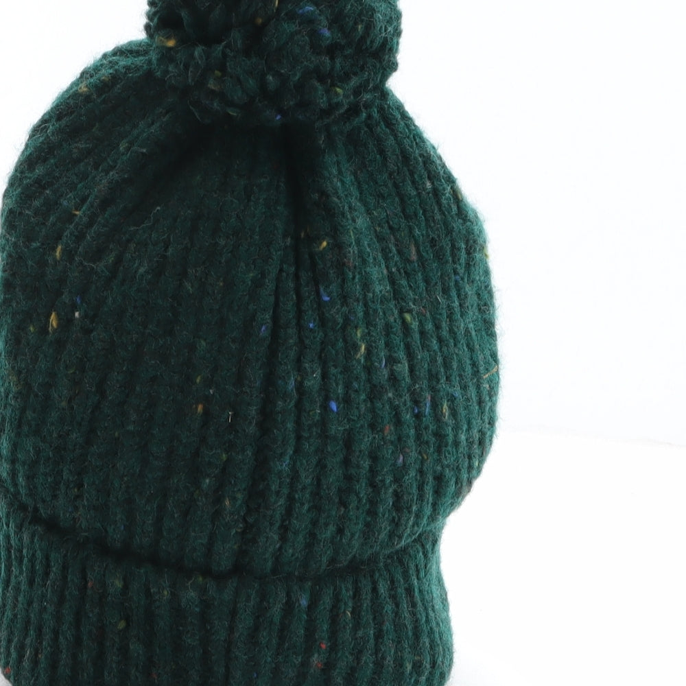Preworn Womens Green Acrylic Bobble Hat One Size