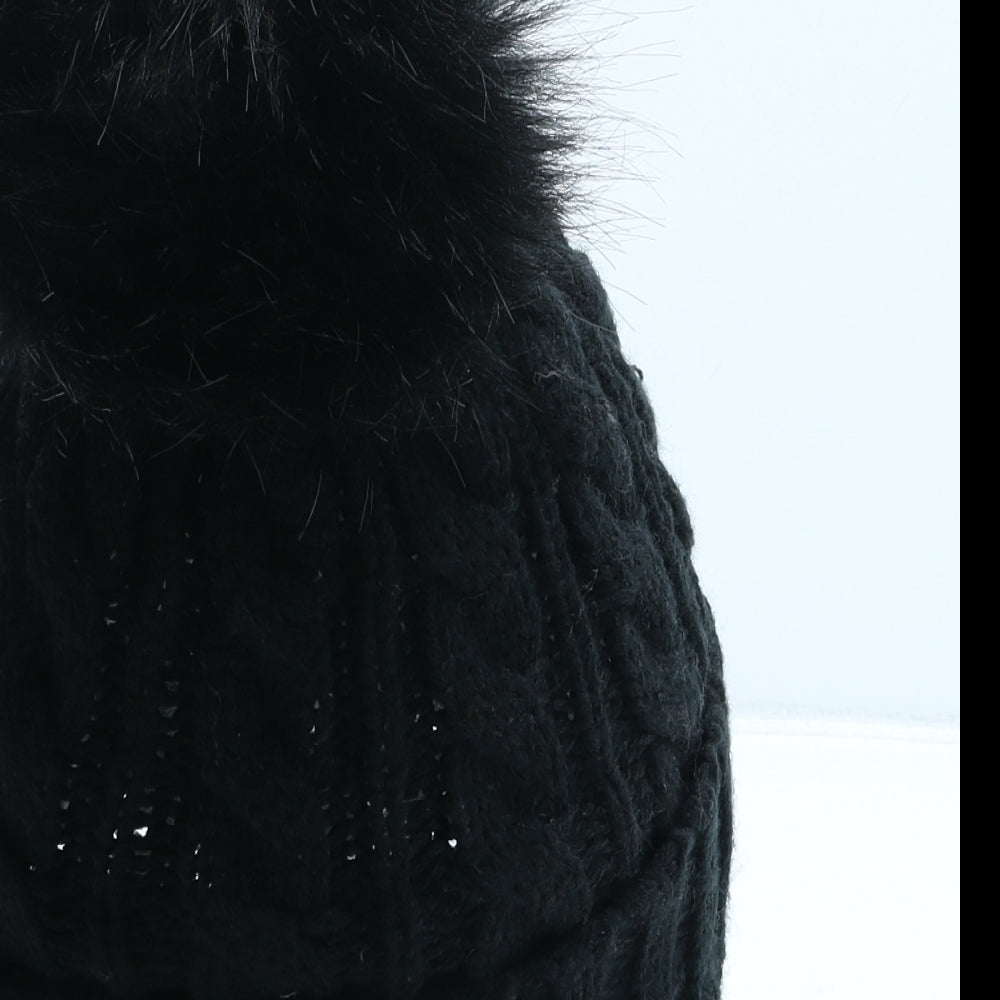 TOG24 Womens Black Polyester Bobble Hat One Size