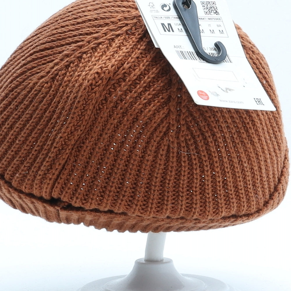 Zara Mens Brown Acrylic Docker Cap Size M