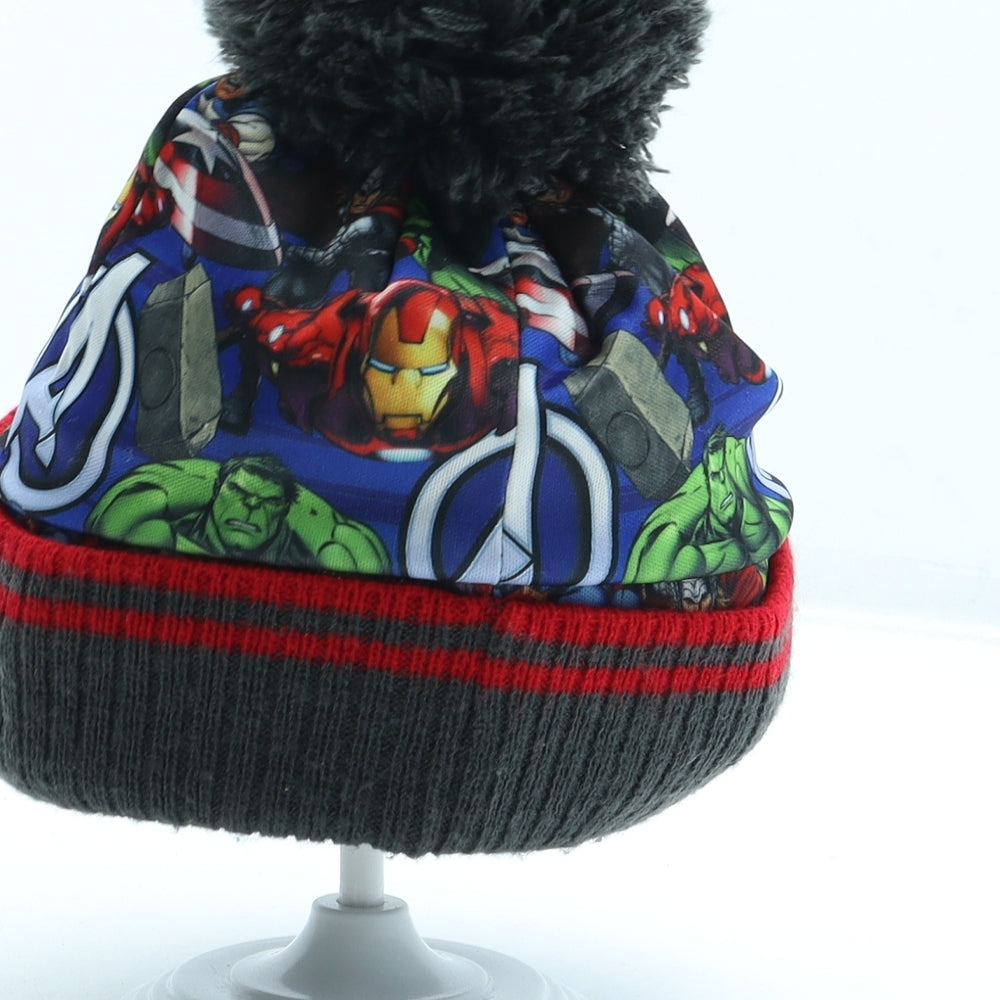 George Boys Multicoloured Geometric Acrylic Bobble Hat One Size - Marvel Avengers