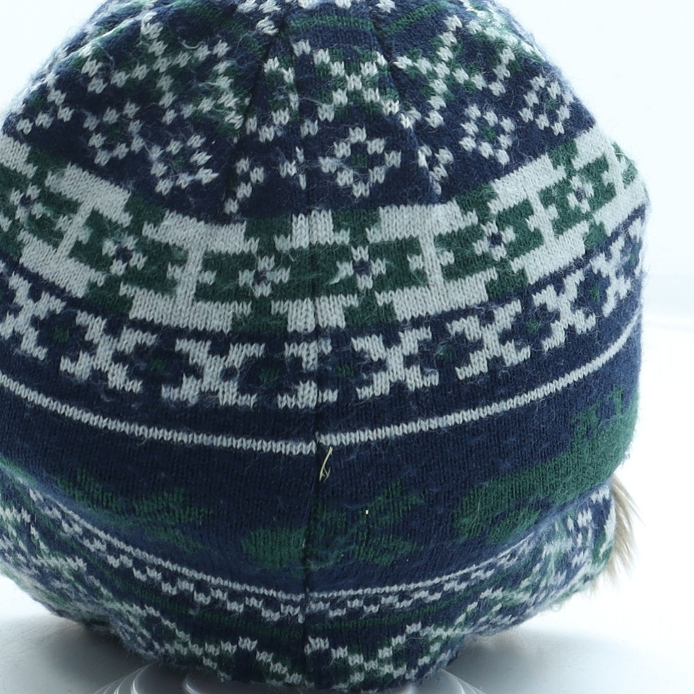 Toby's Boys Multicoloured Fair Isle Acrylic Trapper Hat Size S - Faux Fur