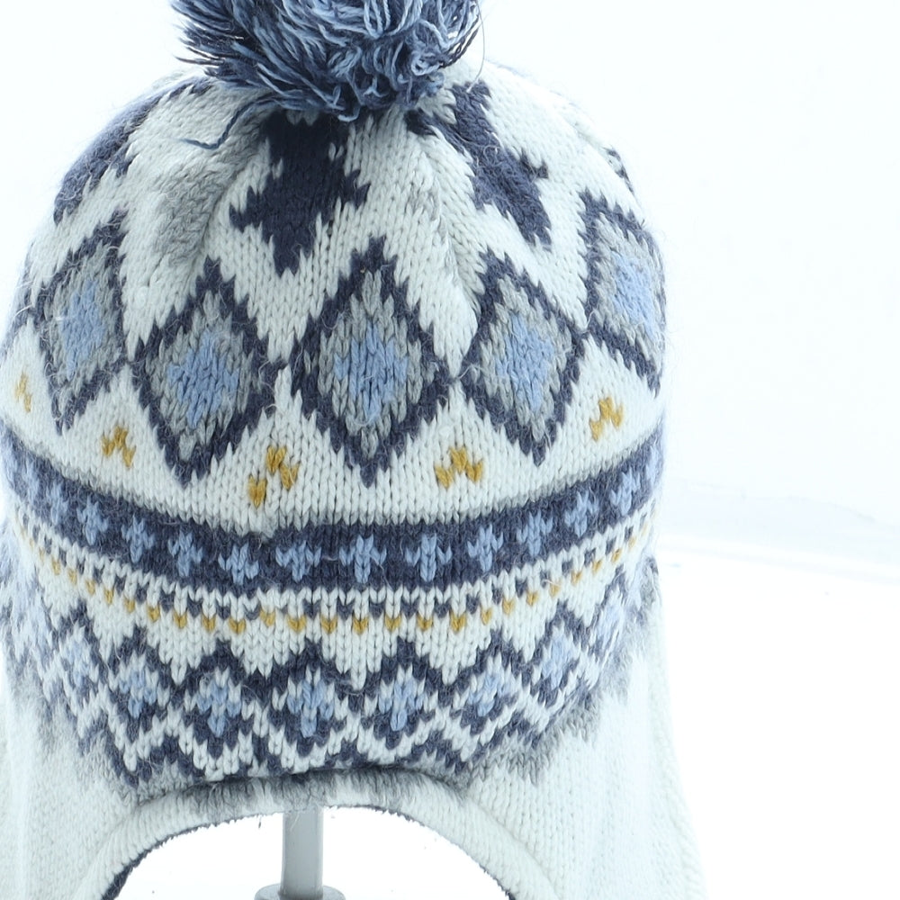 Nutmeg Boys Multicoloured Fair Isle Acrylic Bobble Hat Size S