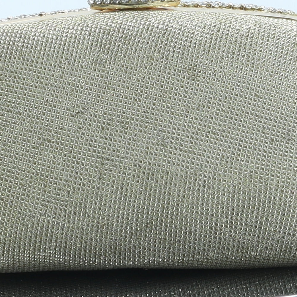 KOKO Womens Gold Polyester Clutch Size Small