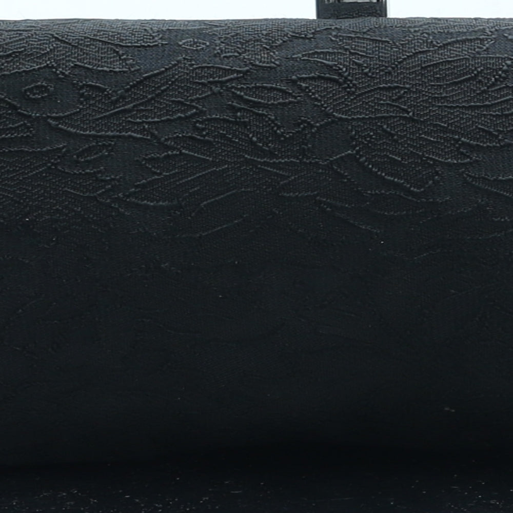 Preworn Womens Black Floral Polyester Clutch Size Small