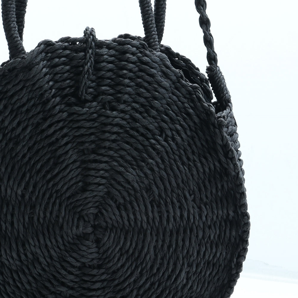 Primark Womens Black Straw Shoulder Bag Size Medium
