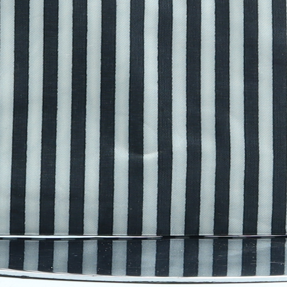 Preworn Womens Black Striped Polyester Clutch Size Small