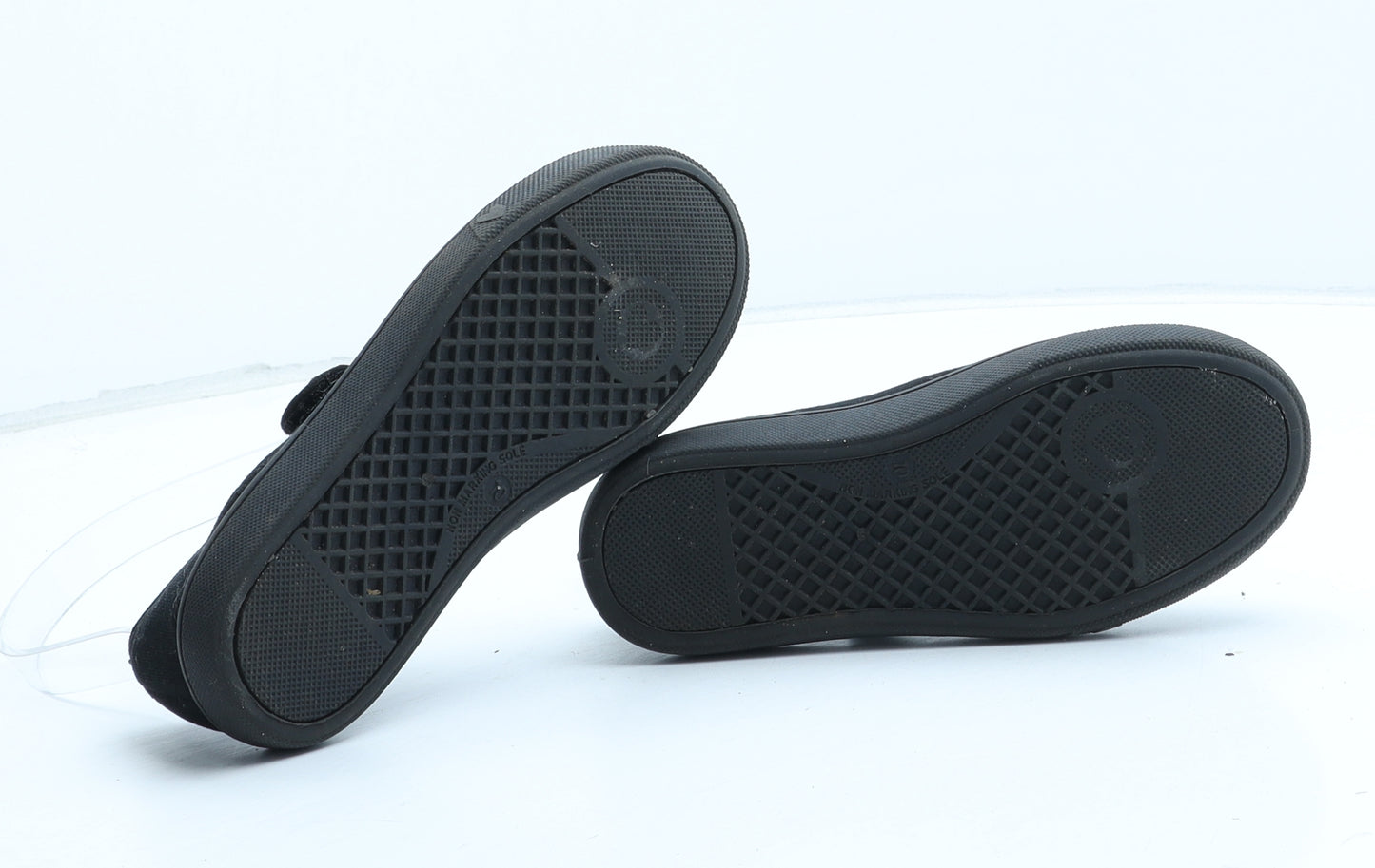 George Girls Black Synthetic Mary Jane Flat UK 10 - Heart Detail