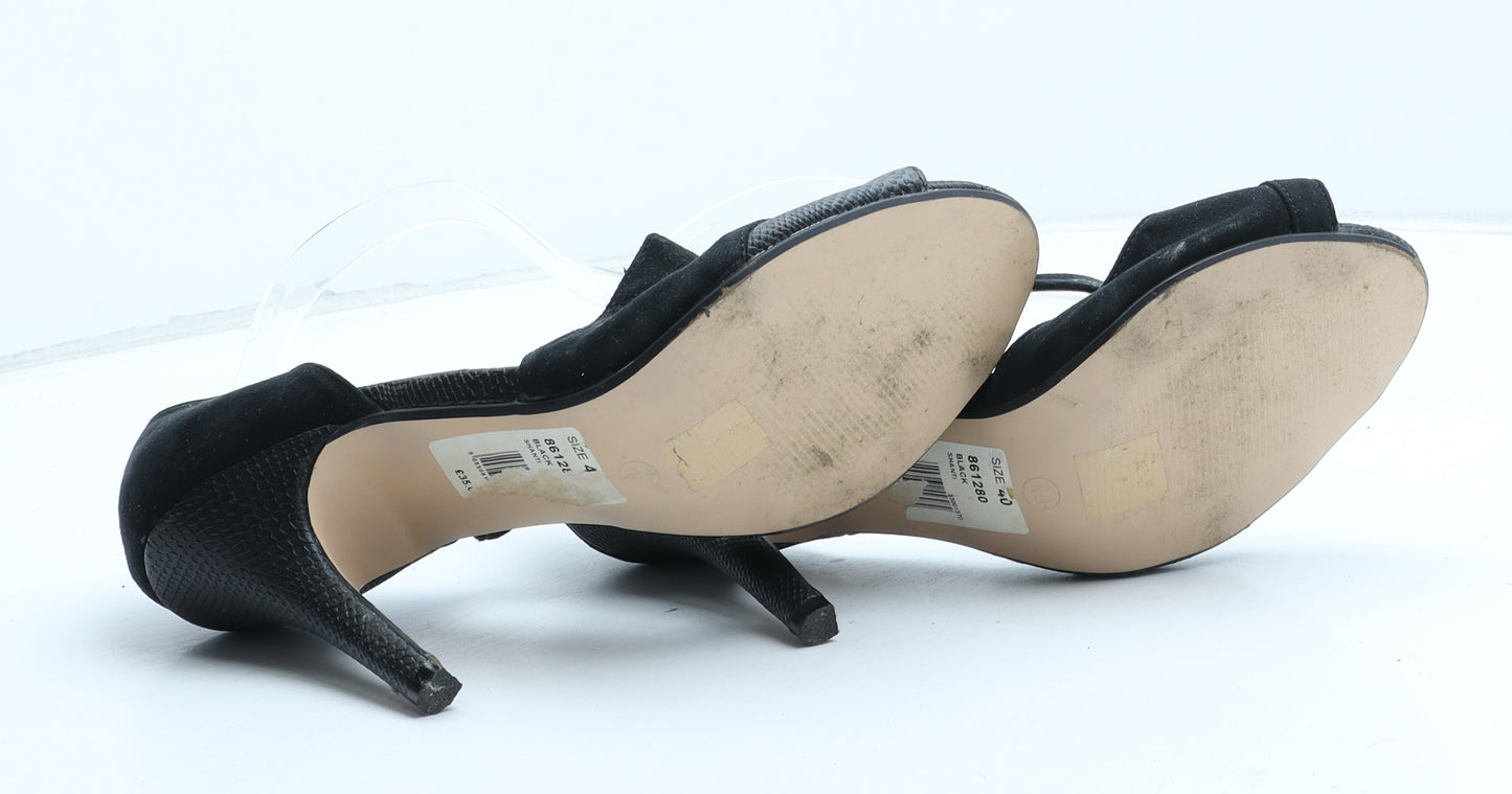 Preworn Womens Black Synthetic D'Orsay Heel UK