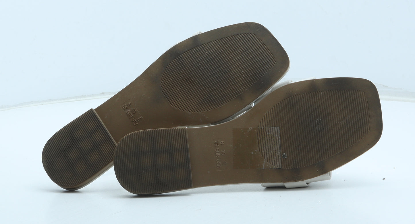 Primark Womens Beige Polyurethane Slip On Sandal UK