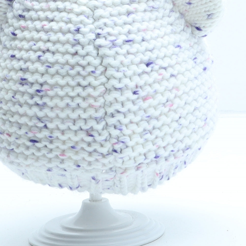 Mountain Warehouse Girls White Acrylic Beanie One Size - Cat
