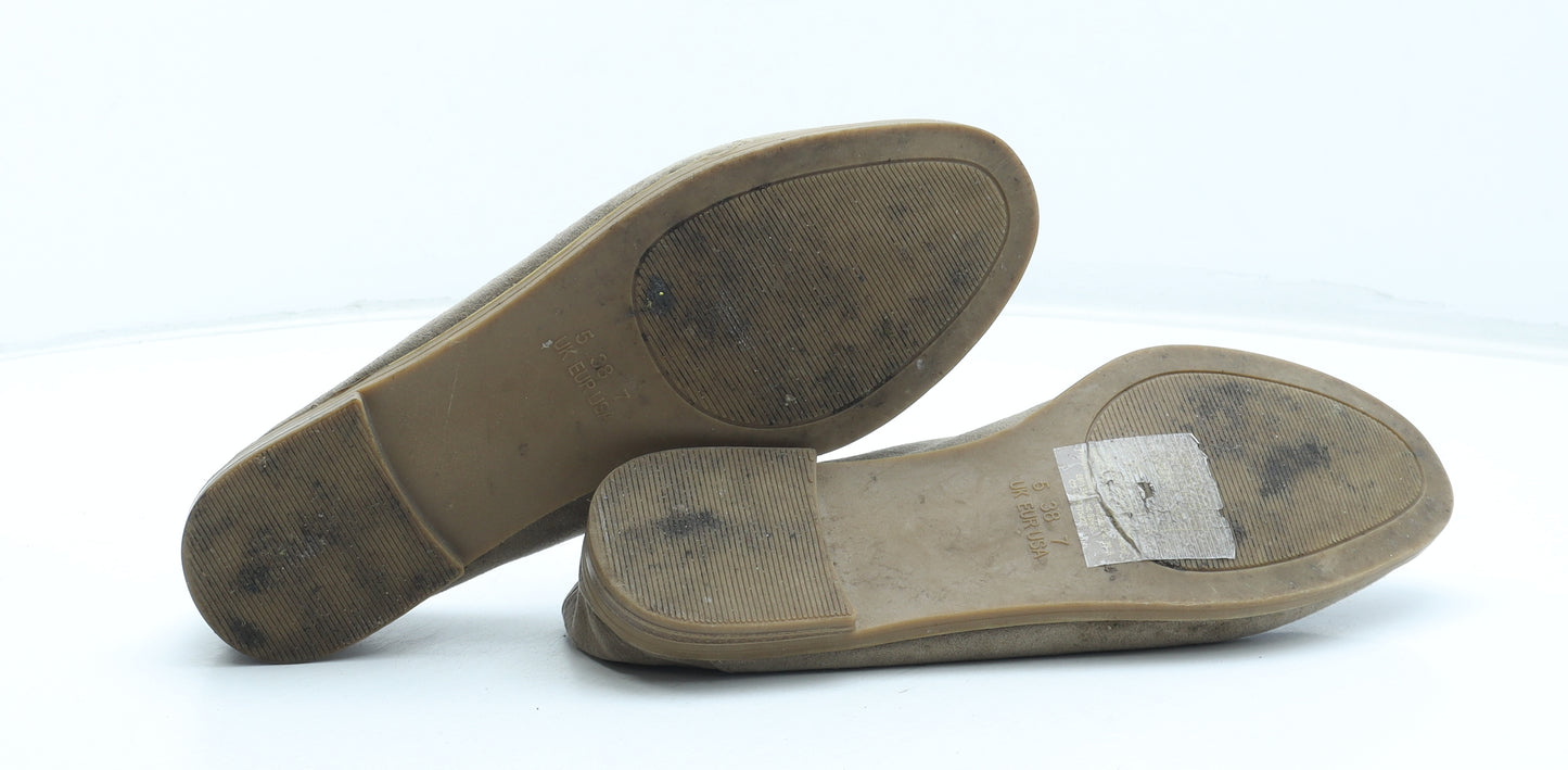 Primark Womens Beige Leather Loafer Flat UK