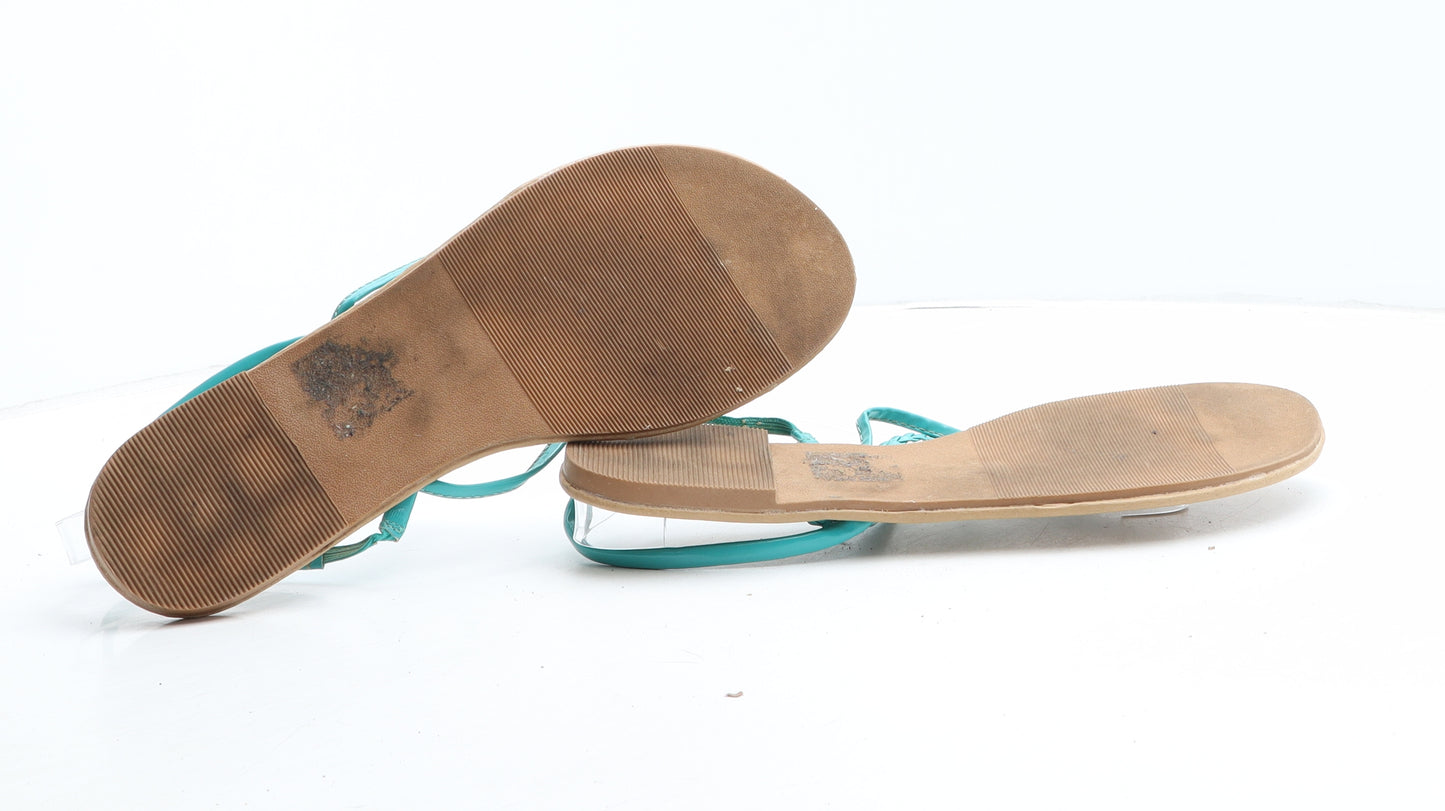 Atmosphere Womens Green Synthetic Thong Sandal UK