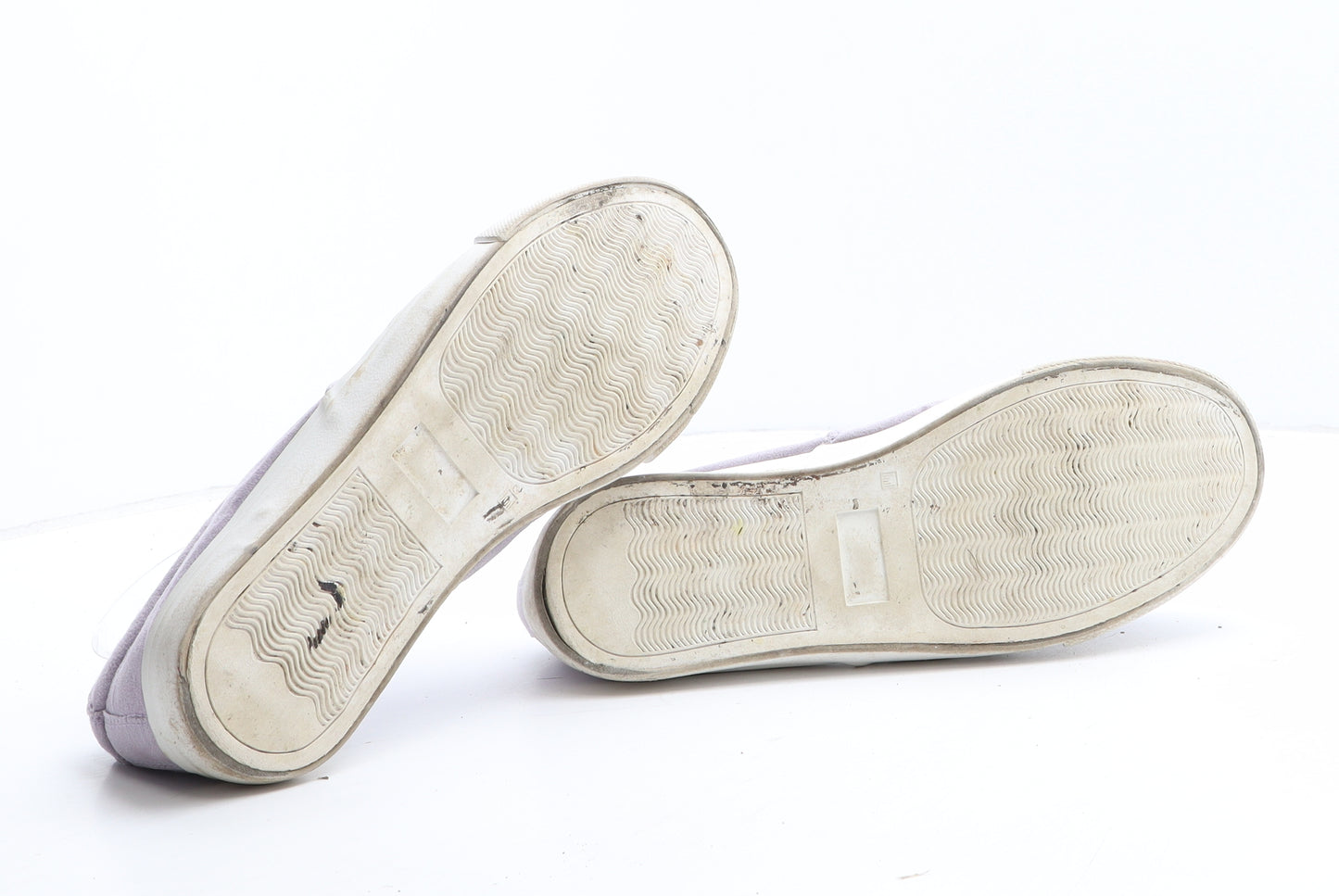 Primark Womens Purple Synthetic Slip On Casual UK - Pom Pom Detail