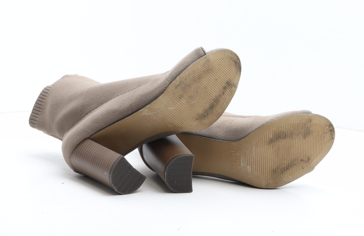 Primark Womens Beige Fabric Sock Boot UK