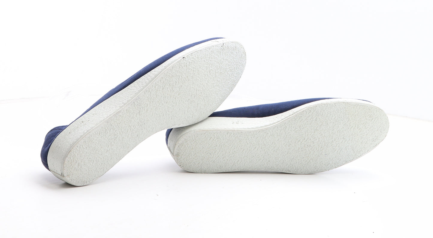 Preworn Womens Blue Colourblock Synthetic Slip On Casual UK