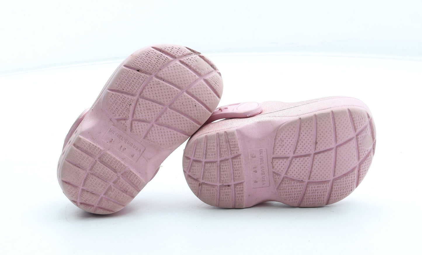 Preworn Girls Pink Geometric Rubber Clog Sandal UK 3 19 - Star Pattern