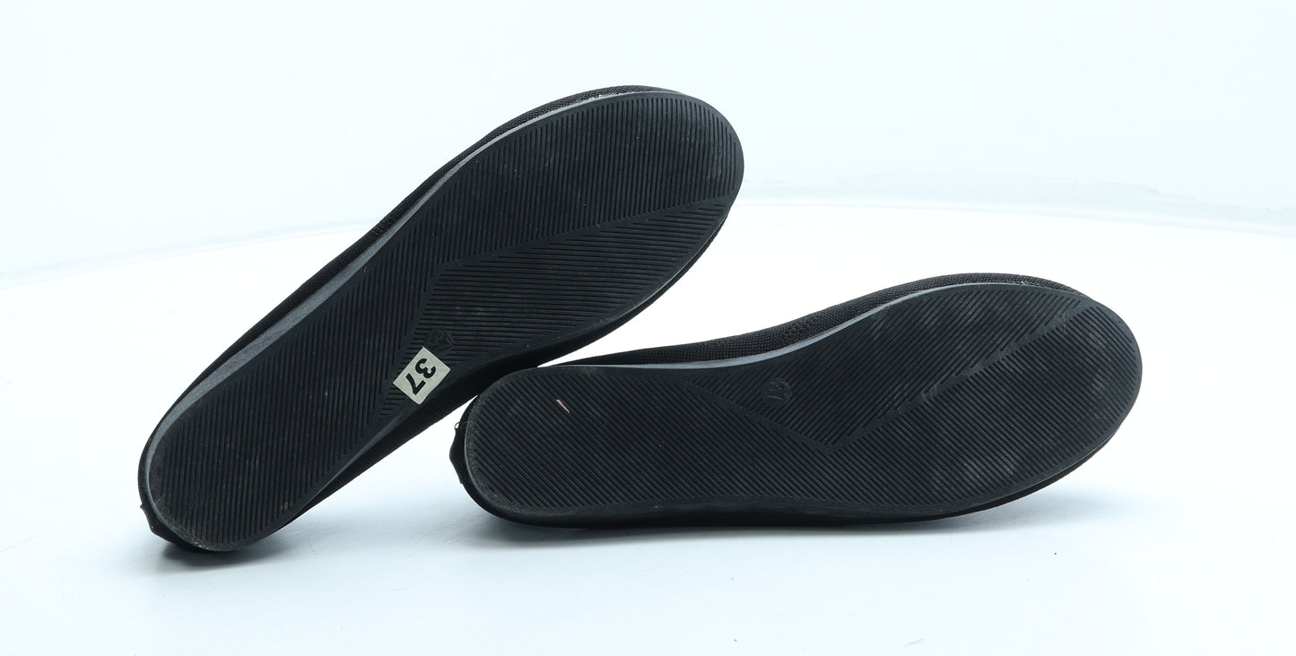 Preworn Womens Black Polyester Slip On Flat UK