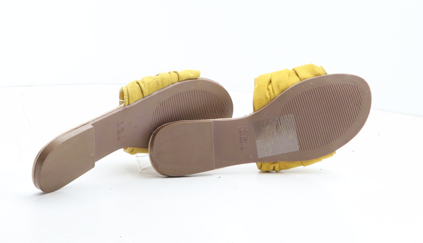 Primark Womens Yellow Synthetic Slip On Sandal UK