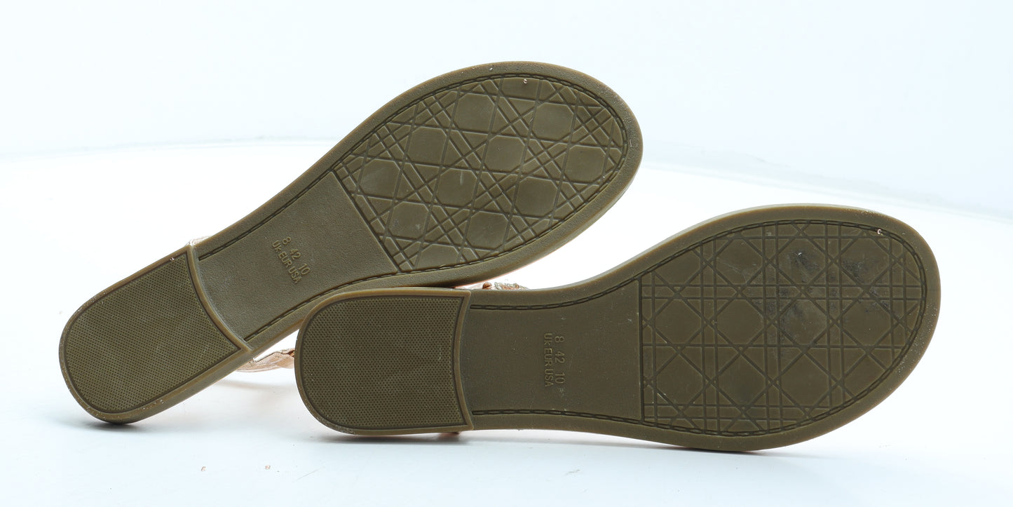 Atmosphere Womens Gold Polyurethane Thong Sandal UK