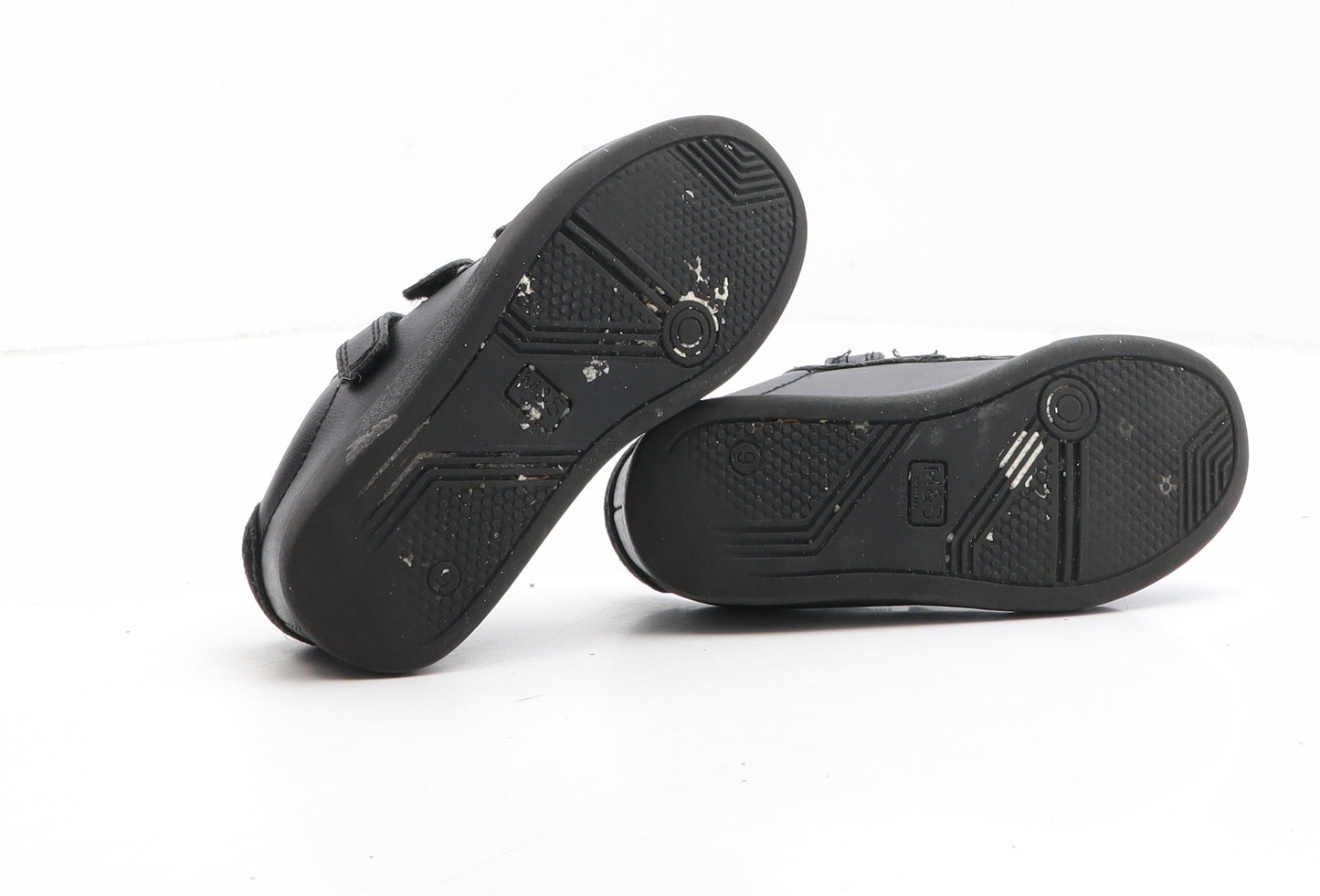 Marks and Spencer Boys Black Synthetic Trainer Casual UK 9