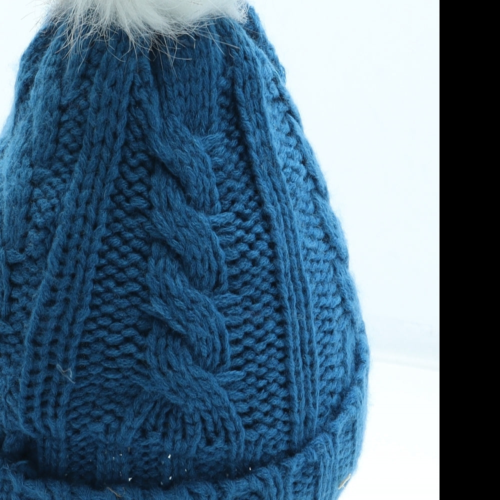Trespass Boys Blue Acrylic Bobble Hat Size S - Size 2-4 Years