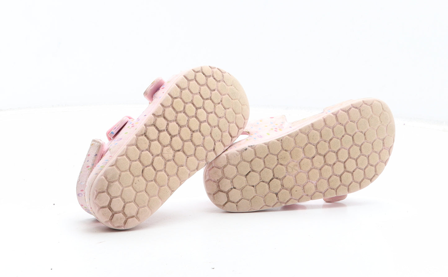 Preworn Girls Pink Geometric Synthetic Fisherman Sandal UK 6