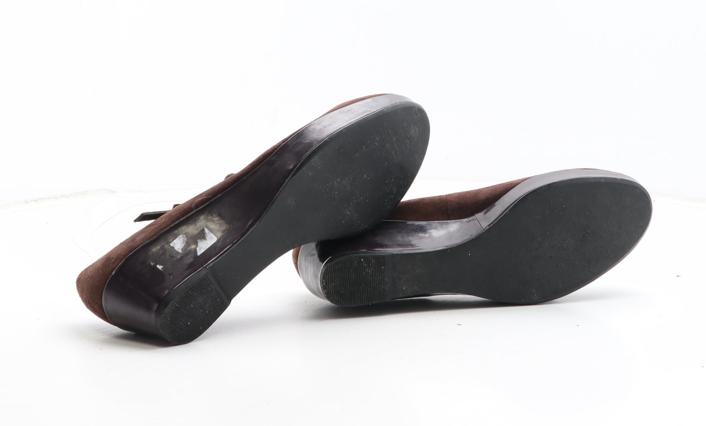 Preworn Womens Brown Synthetic Platform Heel UK