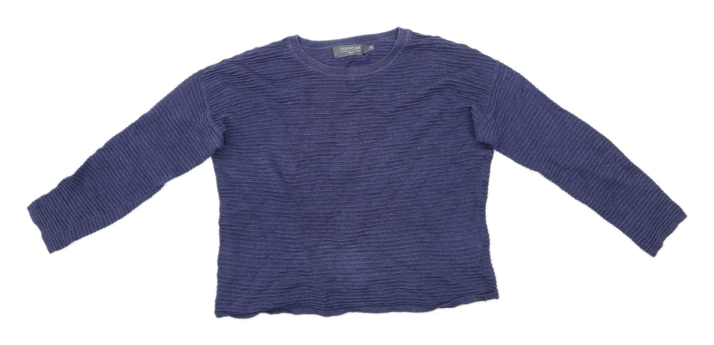 Coercion Womens Size 12 Cotton Blue Jumper (Regular)