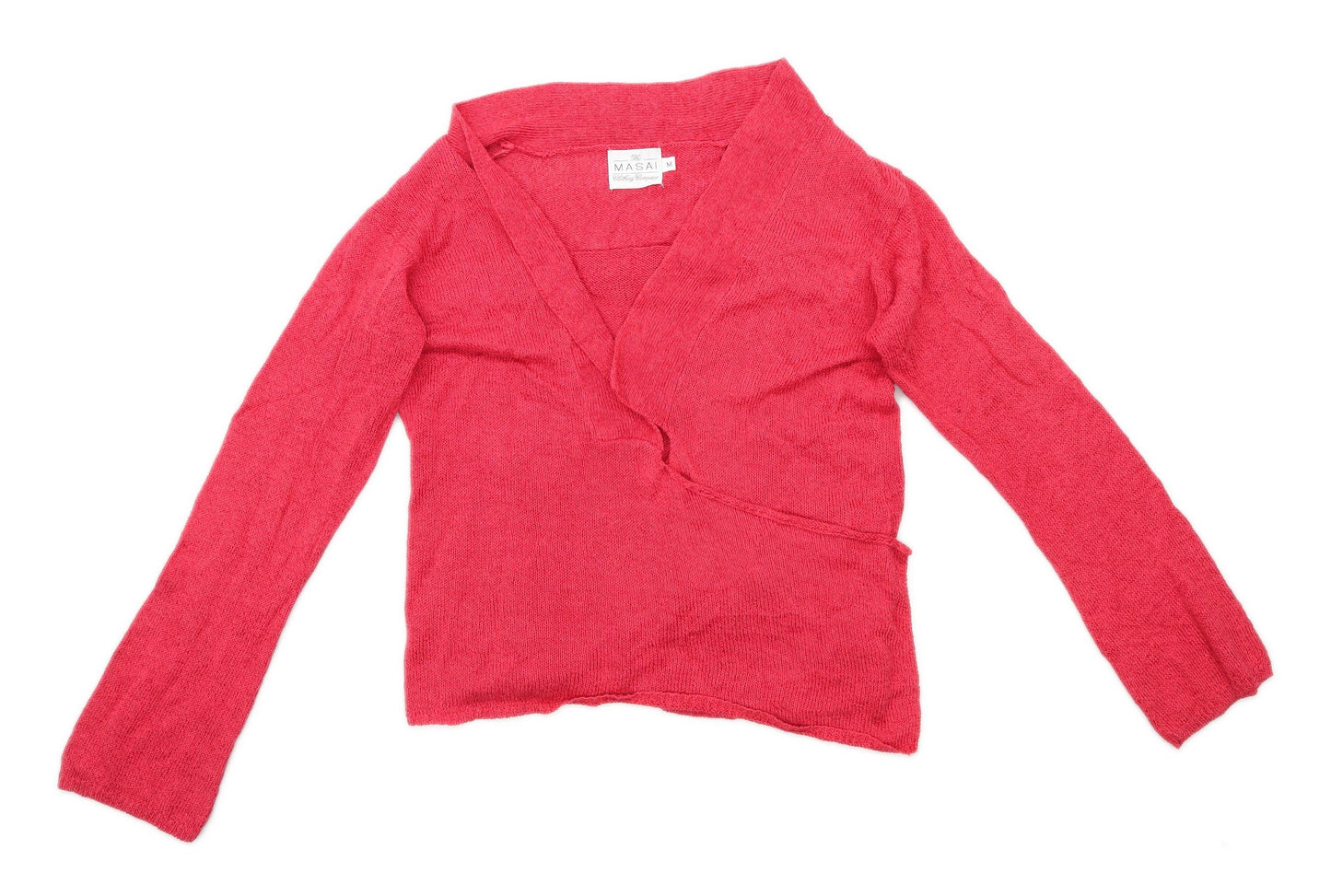 Masai Womens Size M Linen Blend Pink Cardigan (Regular)