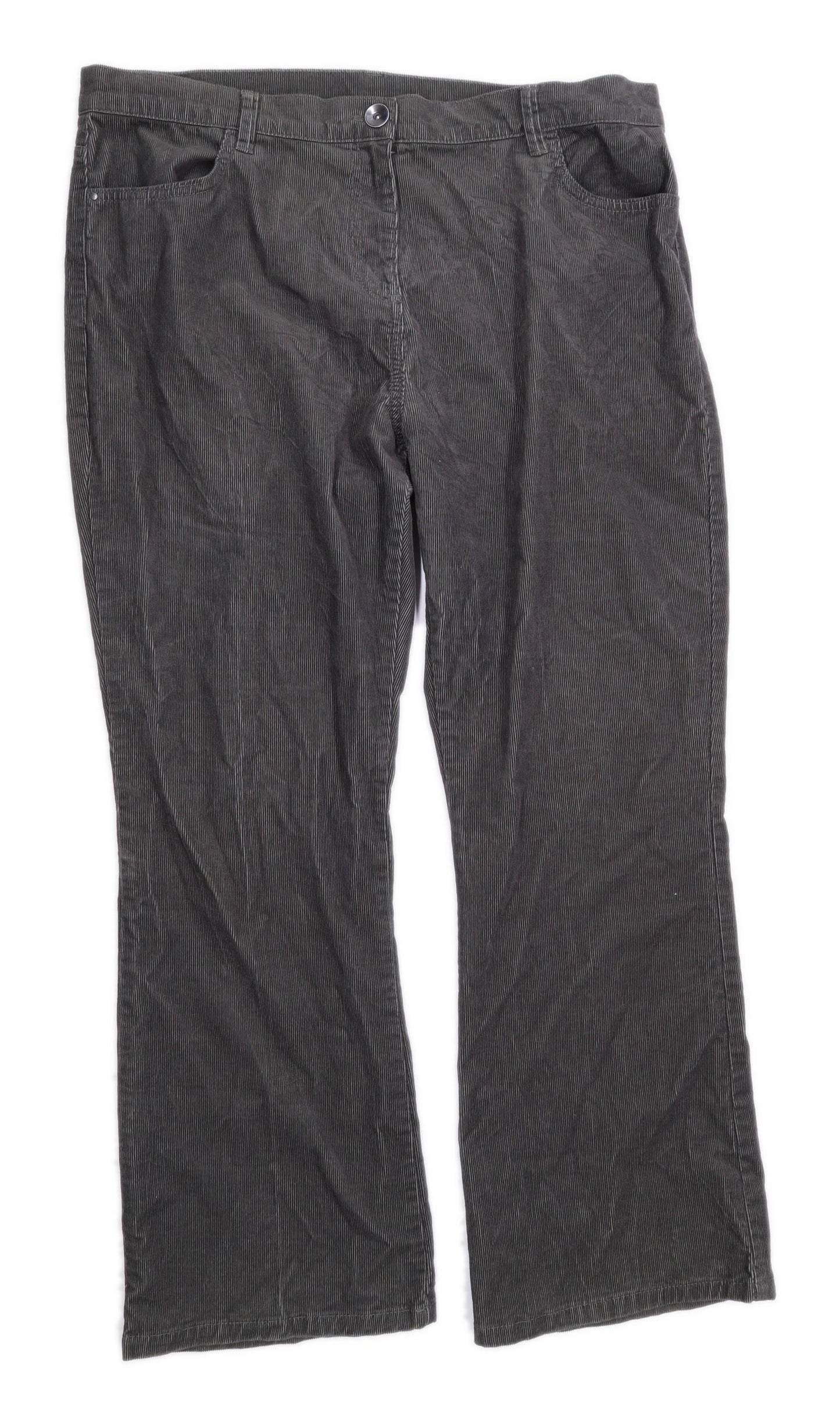 Womens Marks & Spencer Brown Cotton Blend Trousers Size 18/L29
