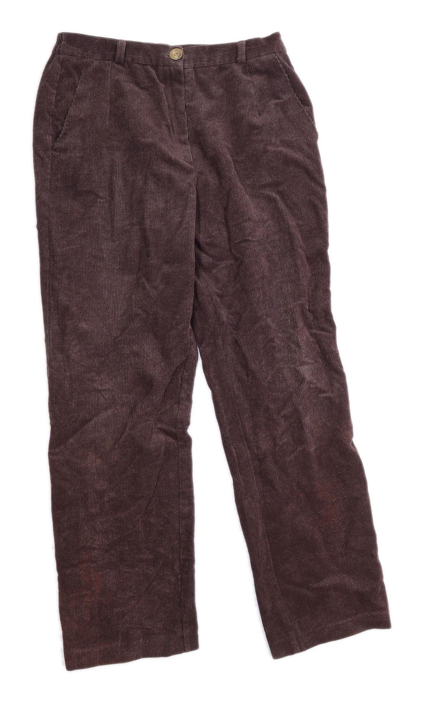 Womens Slimma Brown Corduroy Blend Trousers Size 12/L29