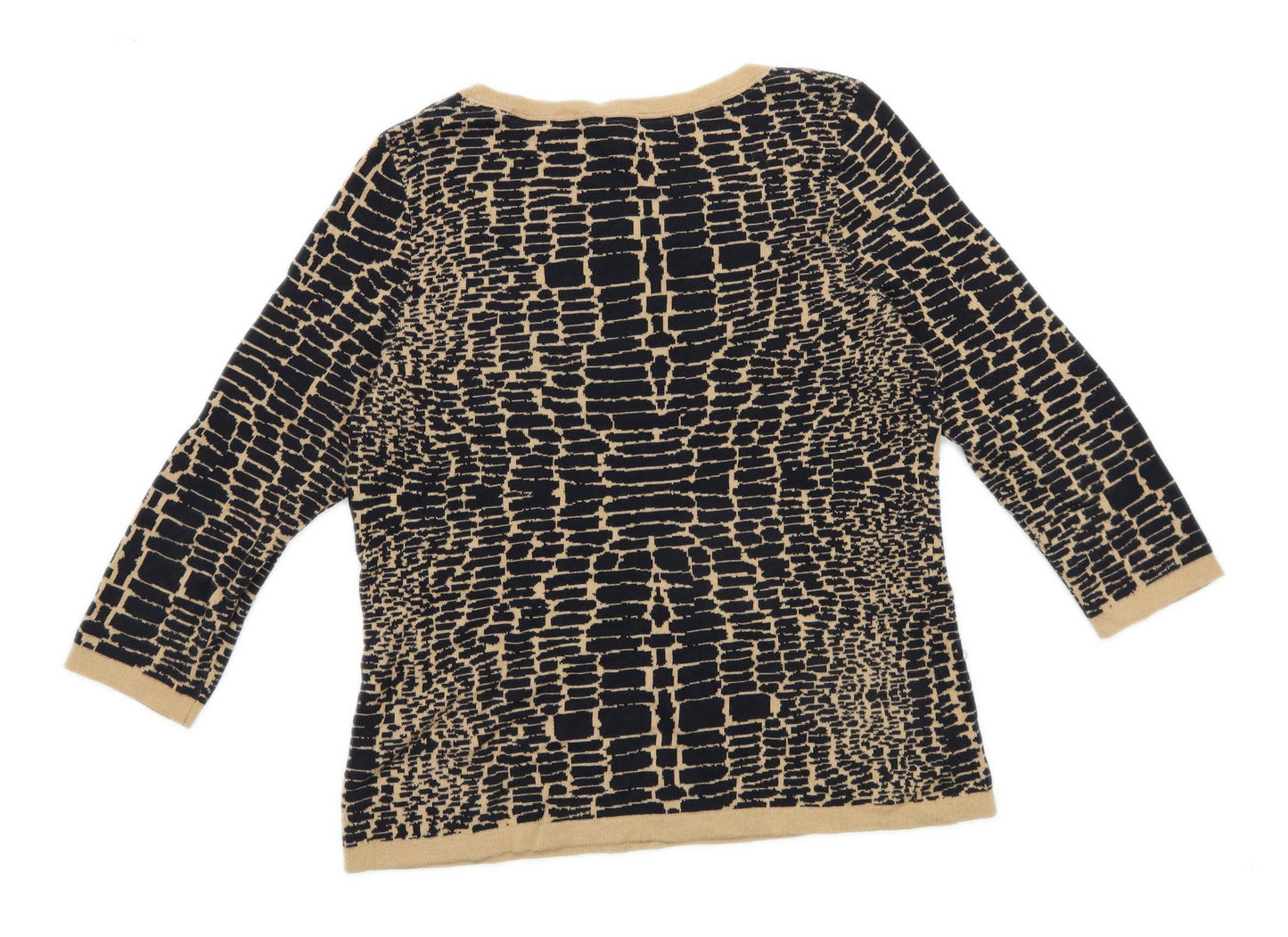 CC Womens Size 12 Animal Print Cotton Blend Multi-Coloured Top (Regular)