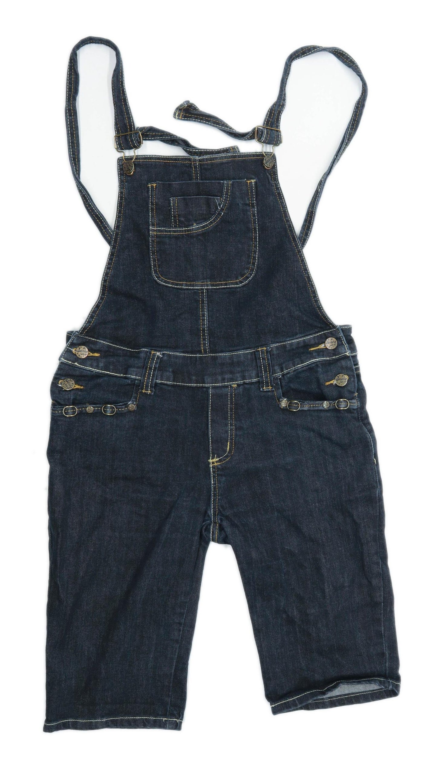 Womens Preworn Blue Denim Dungarees Size 12/L11