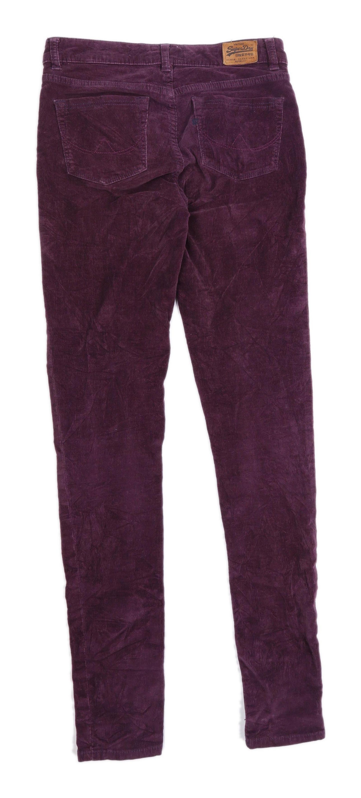 Womens Superdry Purple Corduroy Blend Trousers Size W28/L31