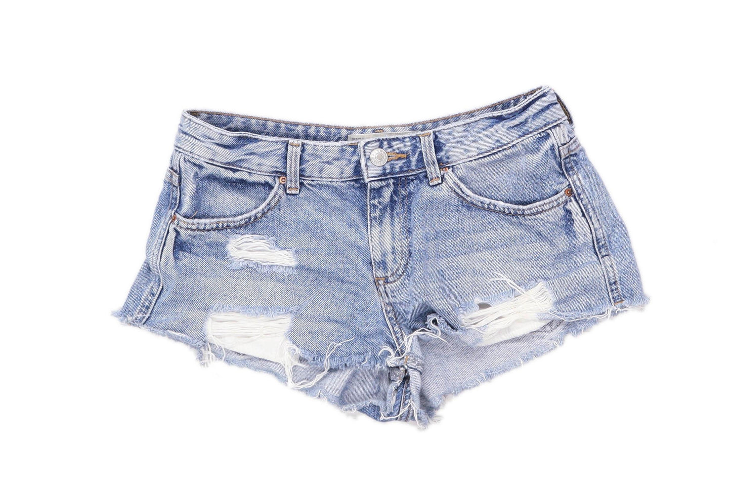 Womens Topshop Blue Denim Shorts Size W25/L1