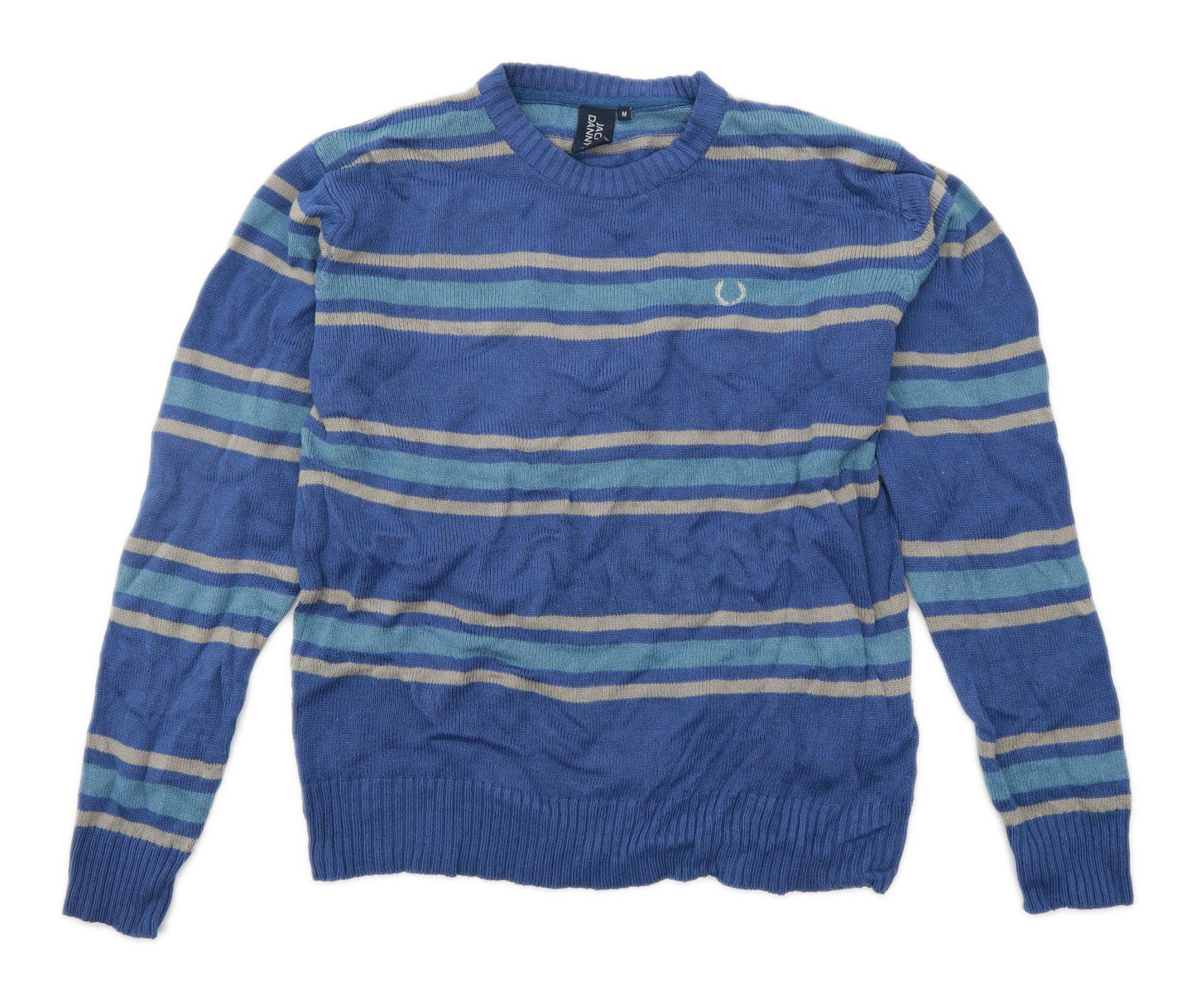 Jack & Dannys Mens Size M Striped Blue Jumper