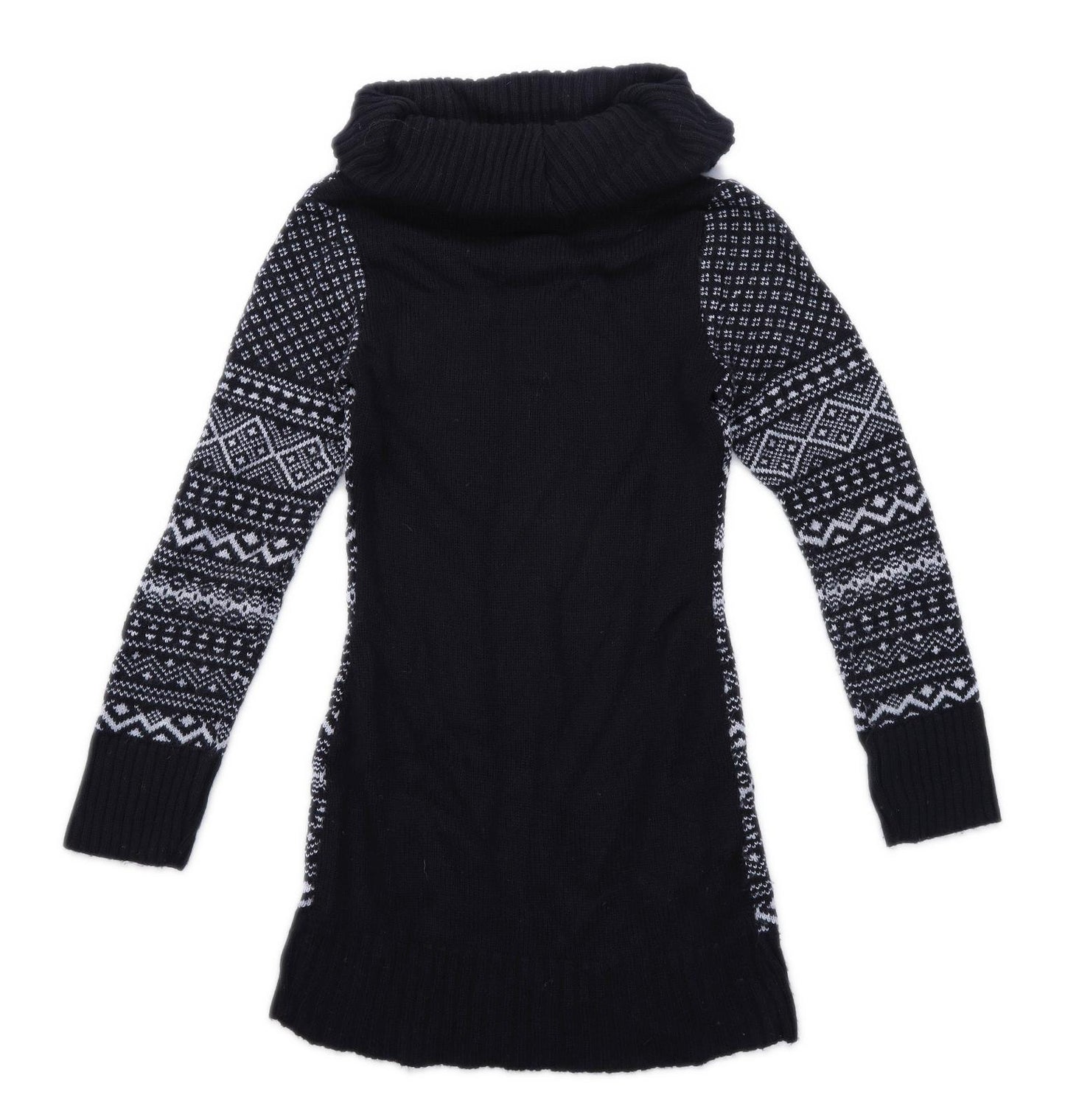 Funky Diva Womens Size S-M Cowl Neck Black Jumper (Regular)