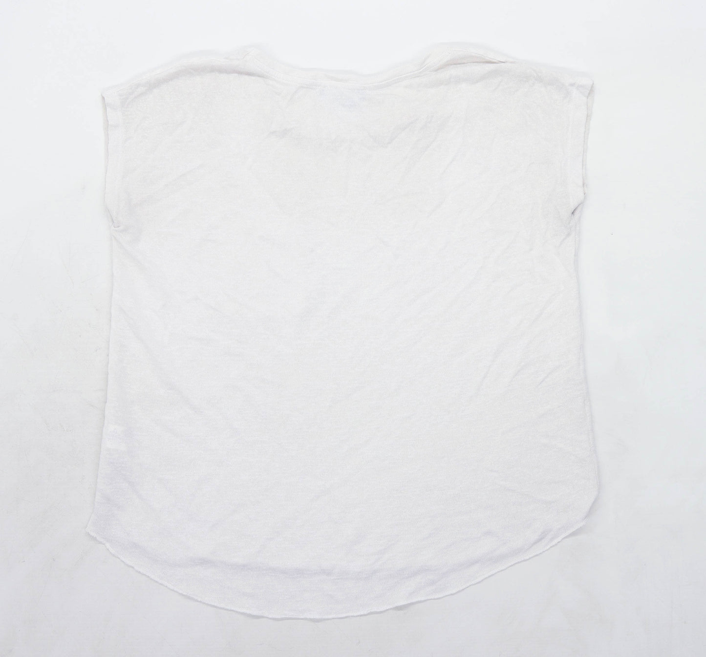 Primark Womens Size 12-14 Cotton Blend White T-Shirt (Regular)