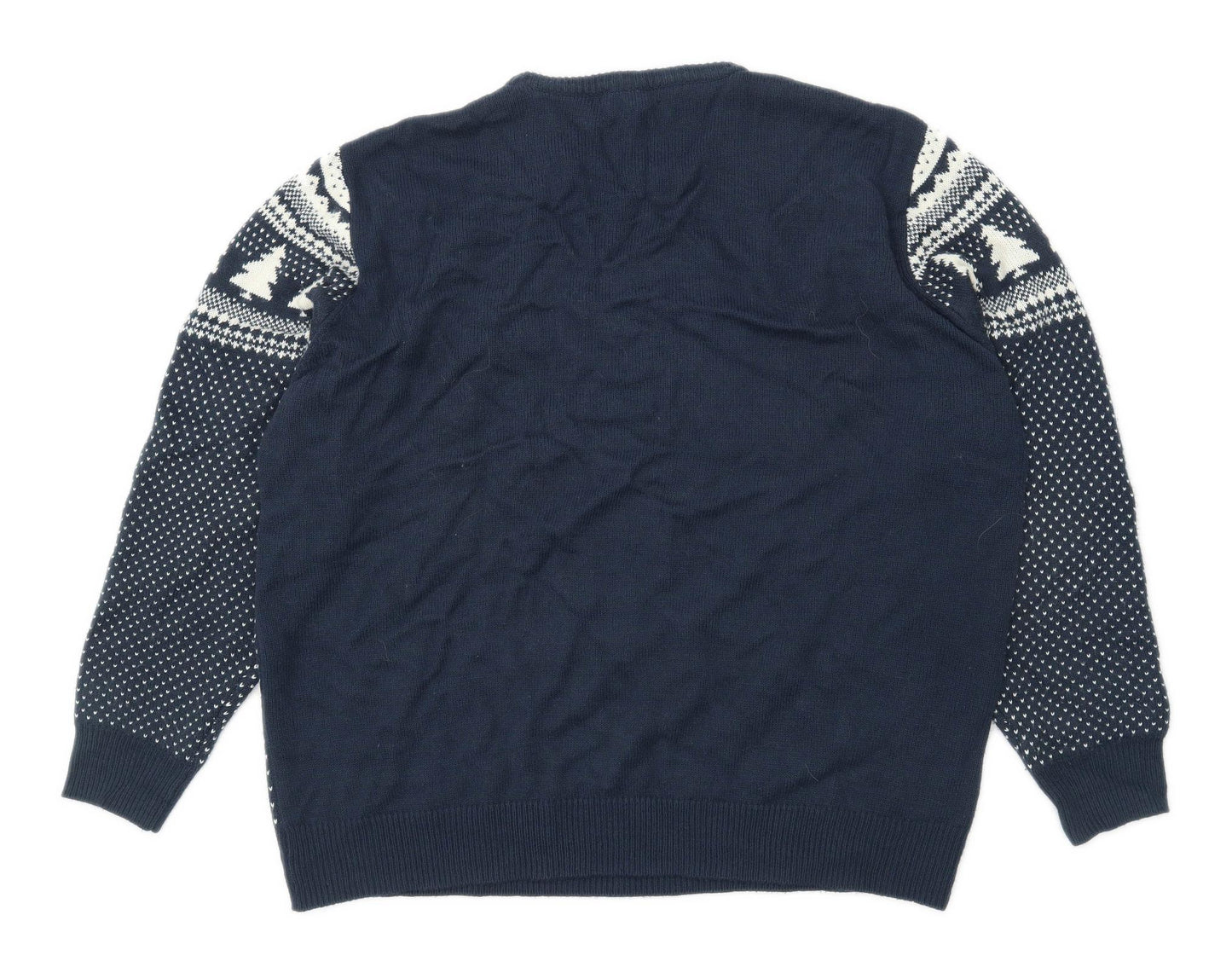 George Mens Size 2XL Geometric Black Christmas Jumper
