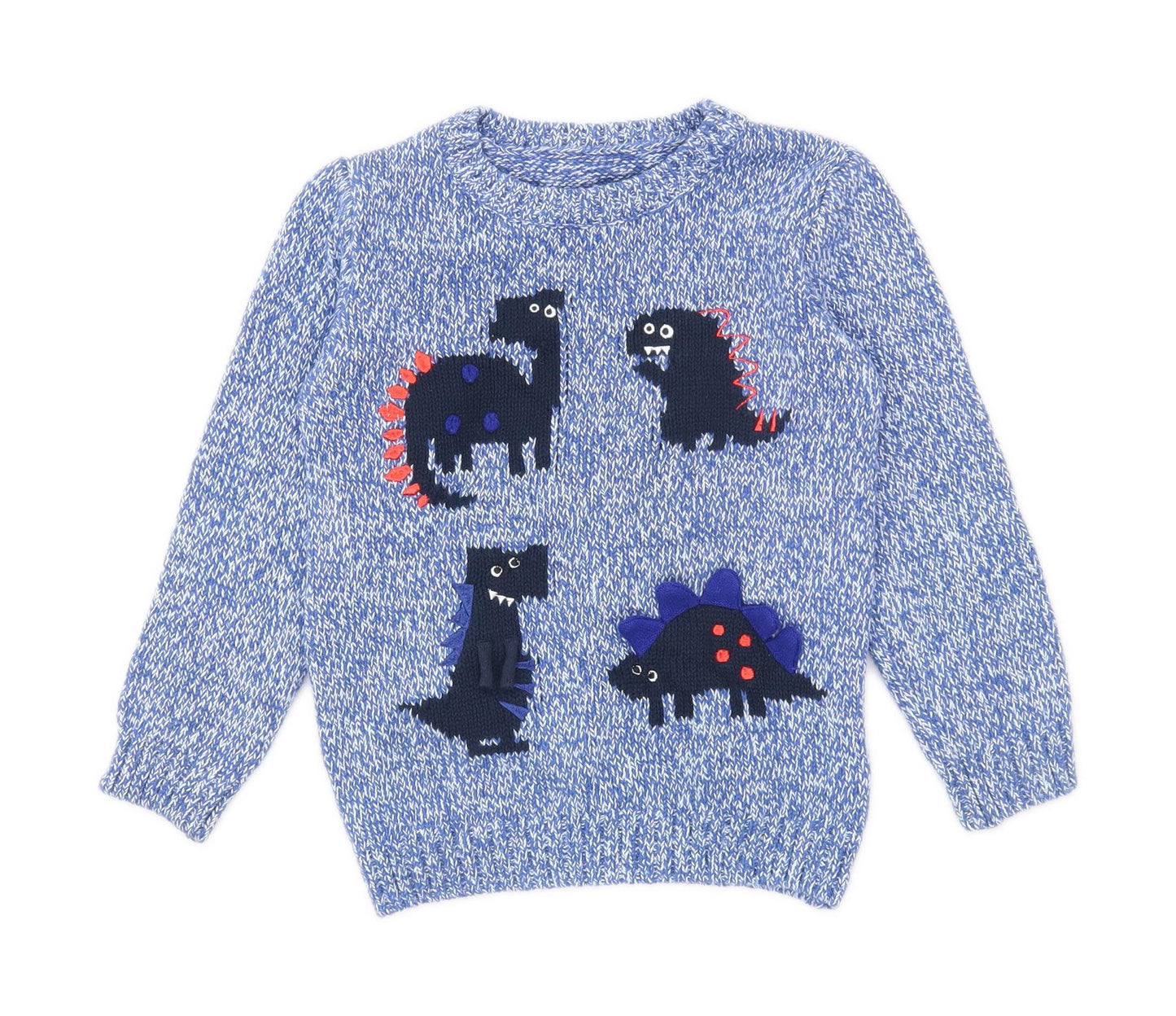 Nutmeg Boys Graphic Blue Dinosaurs Jumper Age 3-4 Years