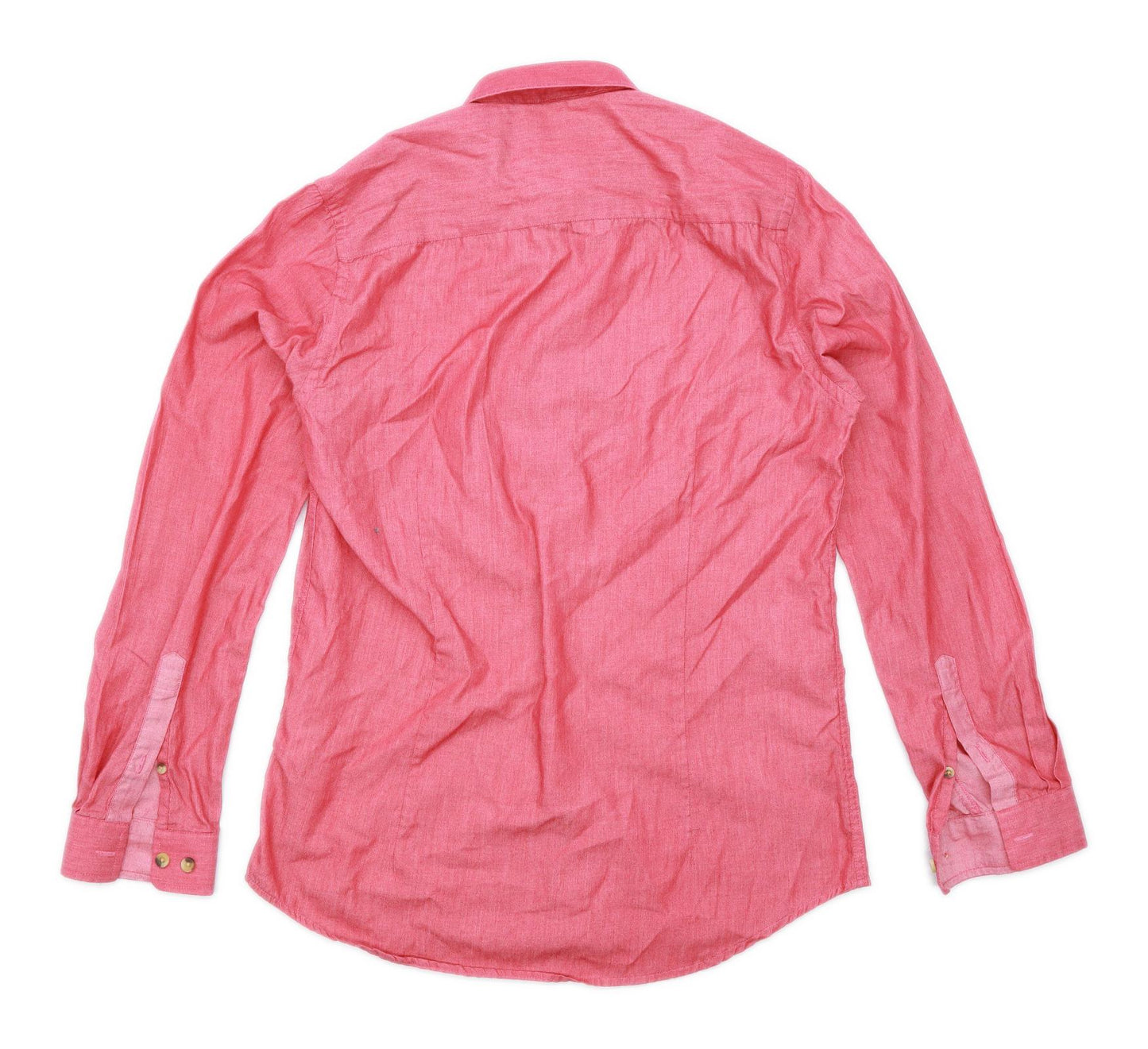 Taylor & Reece Mens Size 15 Cotton Blend Red Casual Shirt