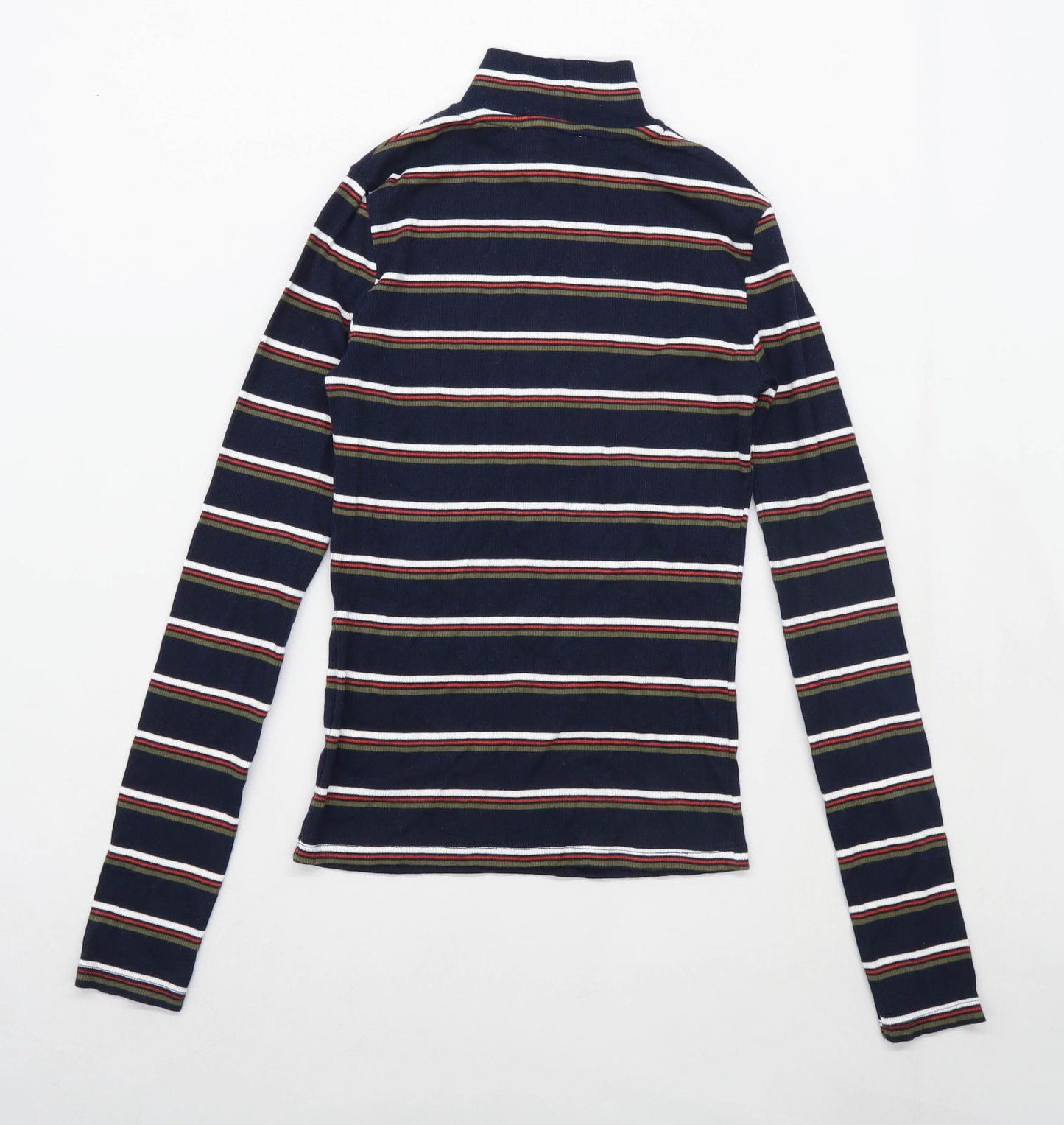 Cooperative Womens Size XS Striped Cotton Blend Blue Top (Regular)