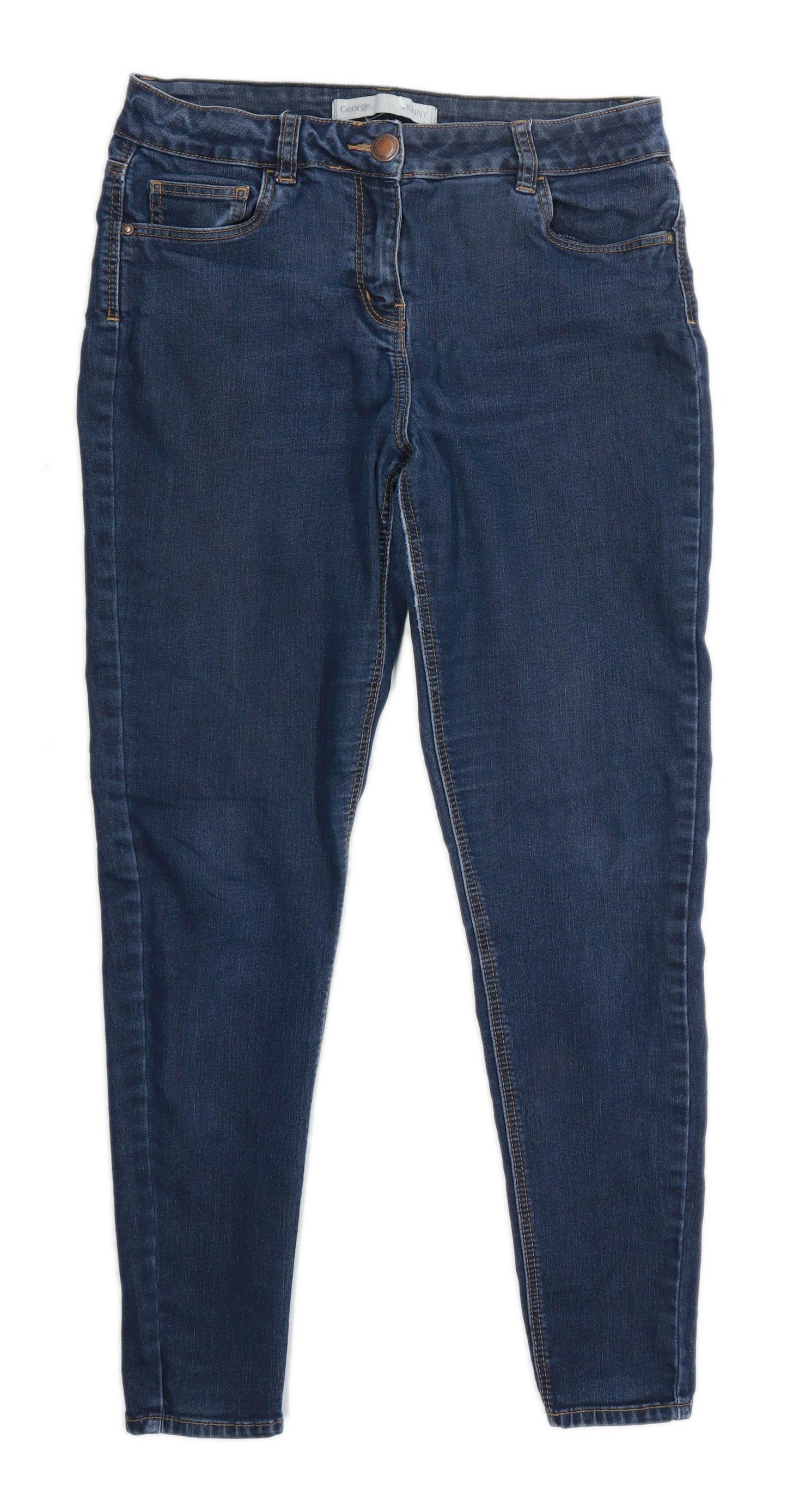 Womens George Blue Denim Jeggings Size 12/L26