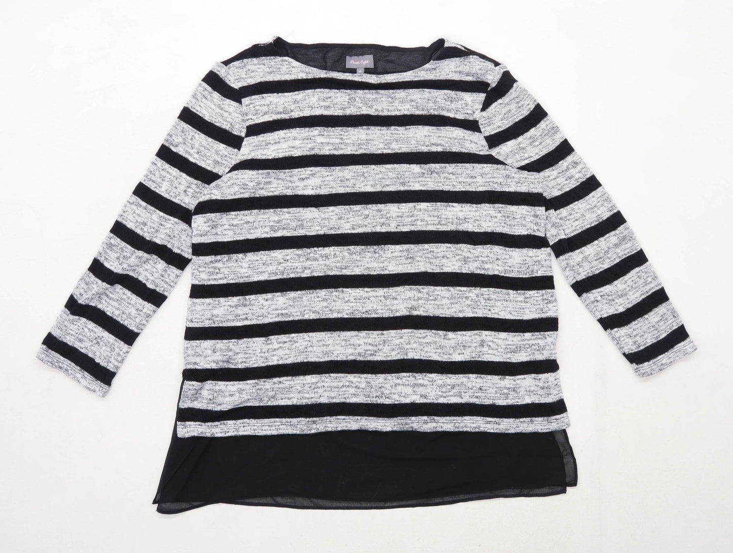 Phase Eight Womens Size 12 Striped Grey Jumper (Regular)