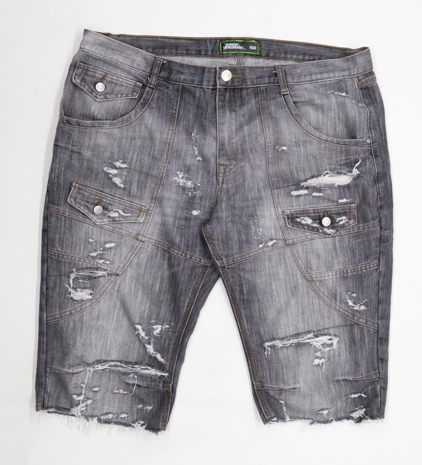 No Fear Mens Grey Denim Shorts Size W40/L14